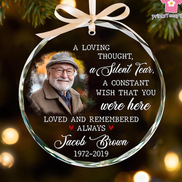 Custom Photo Memorial Ornament, In Loving Memory Ornament, Loss Of Father Keepsake, Remembrance Gifts, Memorial Day Ornament 2025