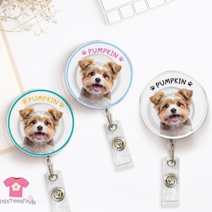 Custom Pet Badge Reel With Photo, Custom Badge Reel from Photo, Pet Portrait Badge Reel, Nurse Badge Reel with Picture, Nurse Accessories