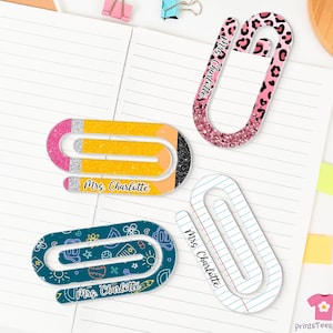 Personalized Teacher Gifts, Custom School Teacher Paperclip Bookmark With Name, Paperclip Bookmark Gift For Teacher, New Teacher Gift