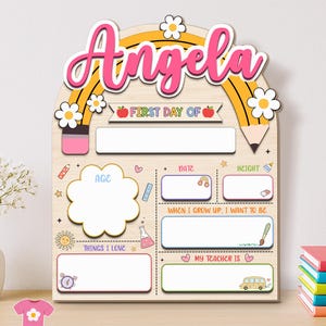 Customized First And Last Day Of School Sign, Personalized Back to School Sign, Kindergarten First Day Sign, 1st Day School Wooden Board