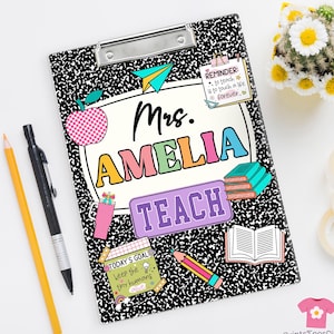 Personalized Teacher Clipboard, Teacher Appreciation Gifts, Teacher Composition Notebook Clipboard, Teacher School Supplies, Teacher Gifts