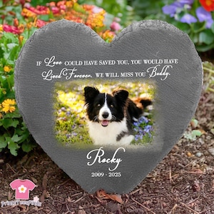 Pet Memorial Garden Stone, Personalized Dog Loss Gift, Pet Memorial Stone Garden Sign with Photo, Pet Sympathy Gift, Remembrance Gifts