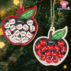 Teacher Ornament, Teacher Gifts, Custom Teacher Apple Magnet 3D, Back To School Gifts, Teacher Shaker Magnet, Thank You Teacher Gifts