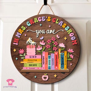 Teacher Door Sign, Classroom Decor, Teacher Door Hanger, Teacher Appreciation Gifts, Teacher Name Sign, Welcome Classroom Sign Teacher Gifts