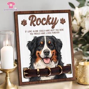 Memorial Pet Collar Holder Sign, Dog Memorial Frame With Collar Holder, Dog Memorial Gifts, Pet Loss Gifts, Sympathy Gift, Dog Mom Gifts