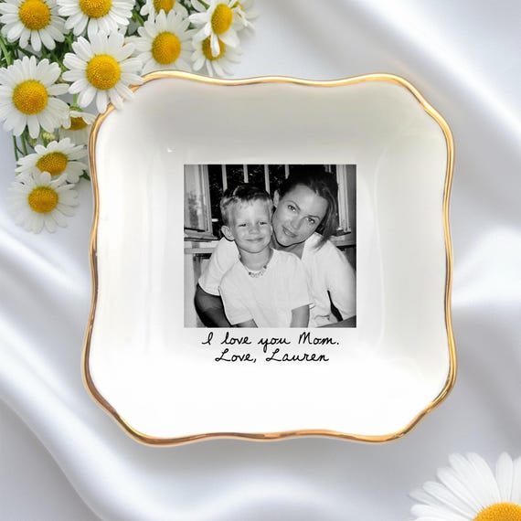 Custom Photo Trinket Tray, Photo Gifts for Mom, Mom Ring Dish, Jewelry Storage, Mothers Photo Gift, Photo Trinket Dish