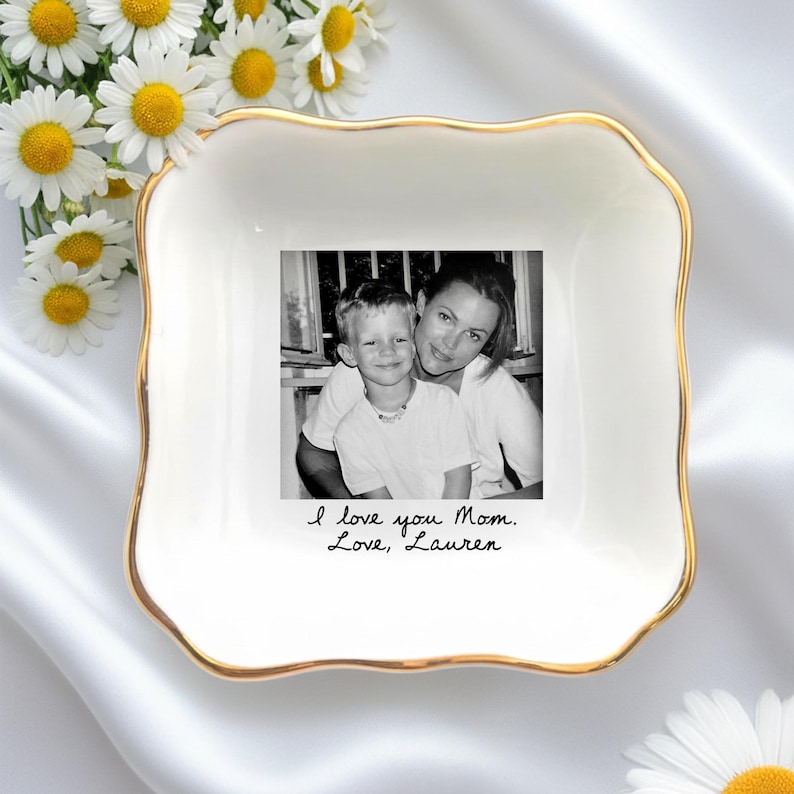 Custom Mom Photo Jewelry Dish, Thank You Grandma, Birthday Trinket Dish Gifts for Mom, Mom Gift From Daughter image 3