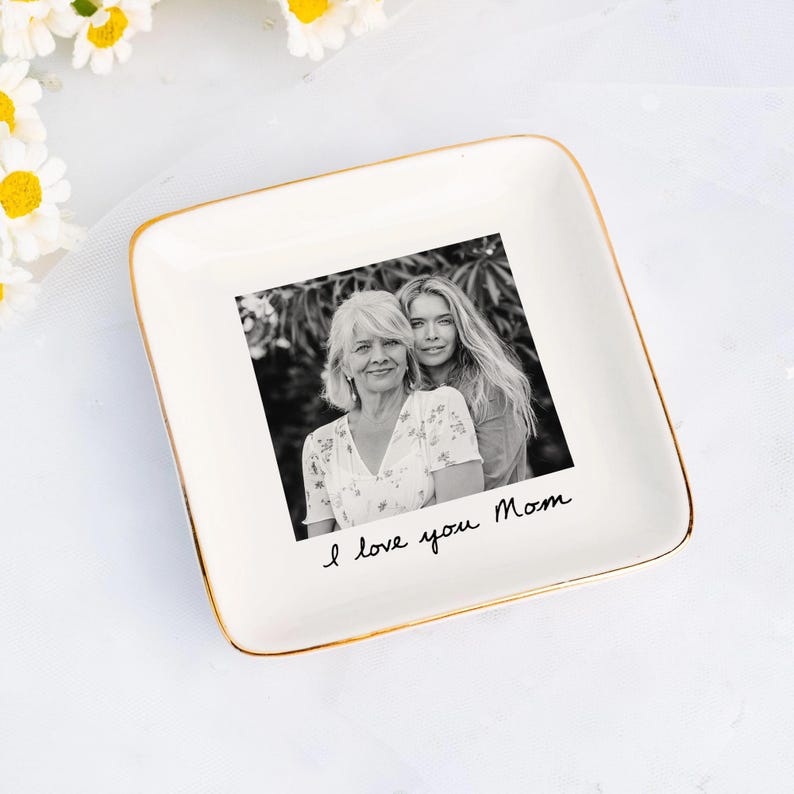 Custom Mom Photo Jewelry Dish, Thank You Grandma, Birthday Trinket Dish Gifts for Mom, Mom Gift From Daughter image 9