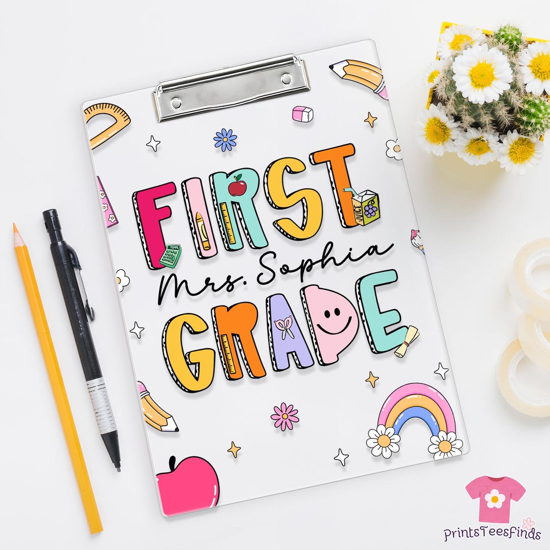 Personalized Teacher Gift, Custom Clipboard With Teacher Name, First ...
