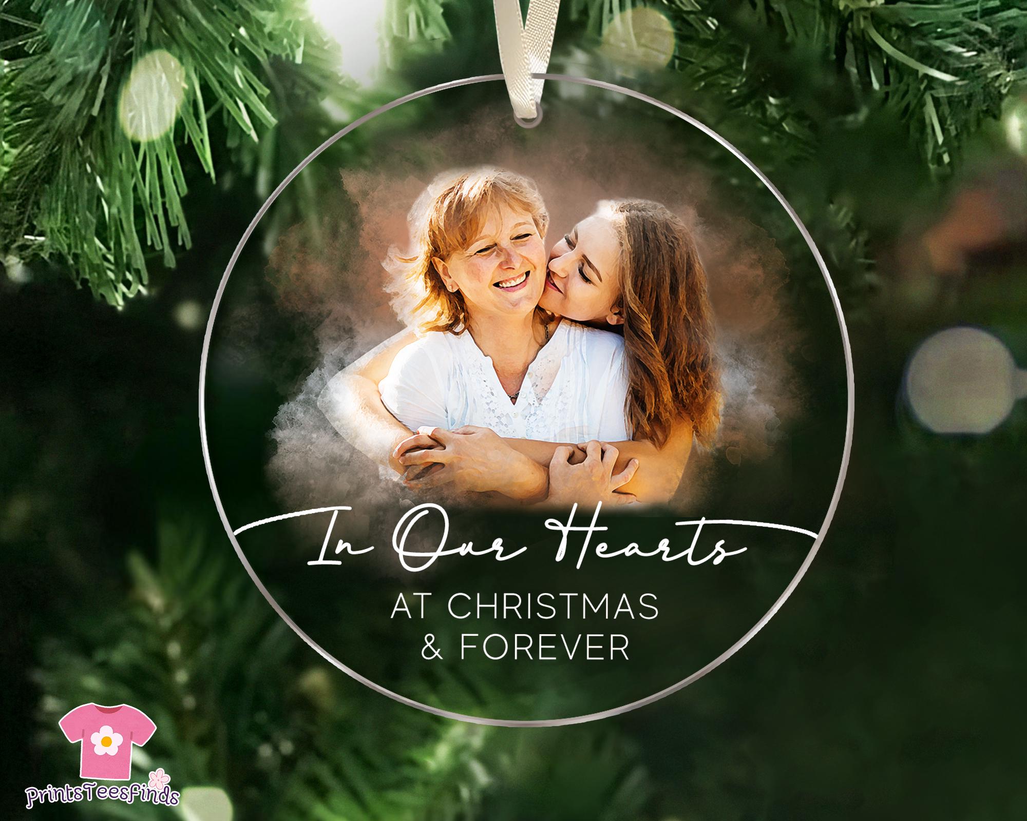 Custom Photo Memorial Ornament, Dad Mom Memorial Christmas Ornament, In Loving Memory Ornament, Loss Of Loved One Ornament, Sympathy Gifts