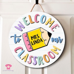 Teacher Door Hanger, Teacher Door Sign, Classroom Decor, Teacher Appreciation Gifts, Teacher Name Sign, Teacher Welcome Sign, Teacher Gift