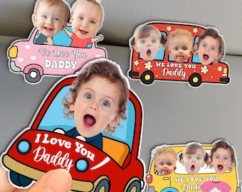 Fathers Day Gifts from Kid Photo, Custom Baby Photo Car Visor Clip, Best Dad Ever Visor Clip, Drive Safe Gift, New Dad Gift, Car Accessories