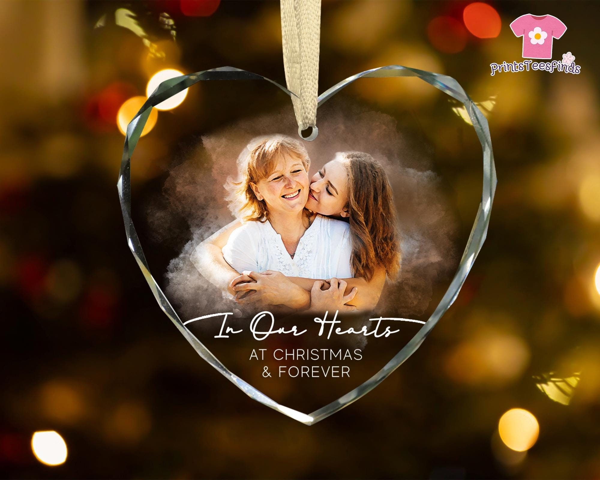 Custom Photo Memorial Ornament, Dad Mom Memorial Christmas Ornament, In Loving Memory Ornament, Loss Of Loved One Ornament, Sympathy Gifts