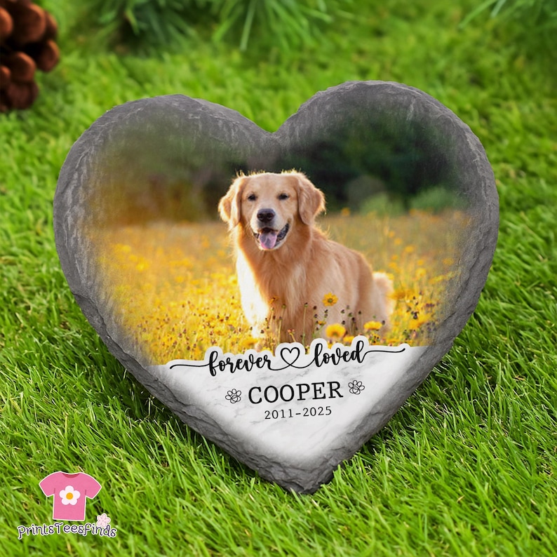 Pet Memorial Grave With Photo, Custom Pet Memorial Stone, Pet Portrait Grave Marker, Pet Grave Stone, Pet Memorial Gift, Dog Sympathy Gift image 5
