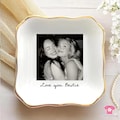 Personalized Bestie Photo Jewelry Dish: Ceramic Trinket Tray for Best Friend, Galentine Bestie Gifts