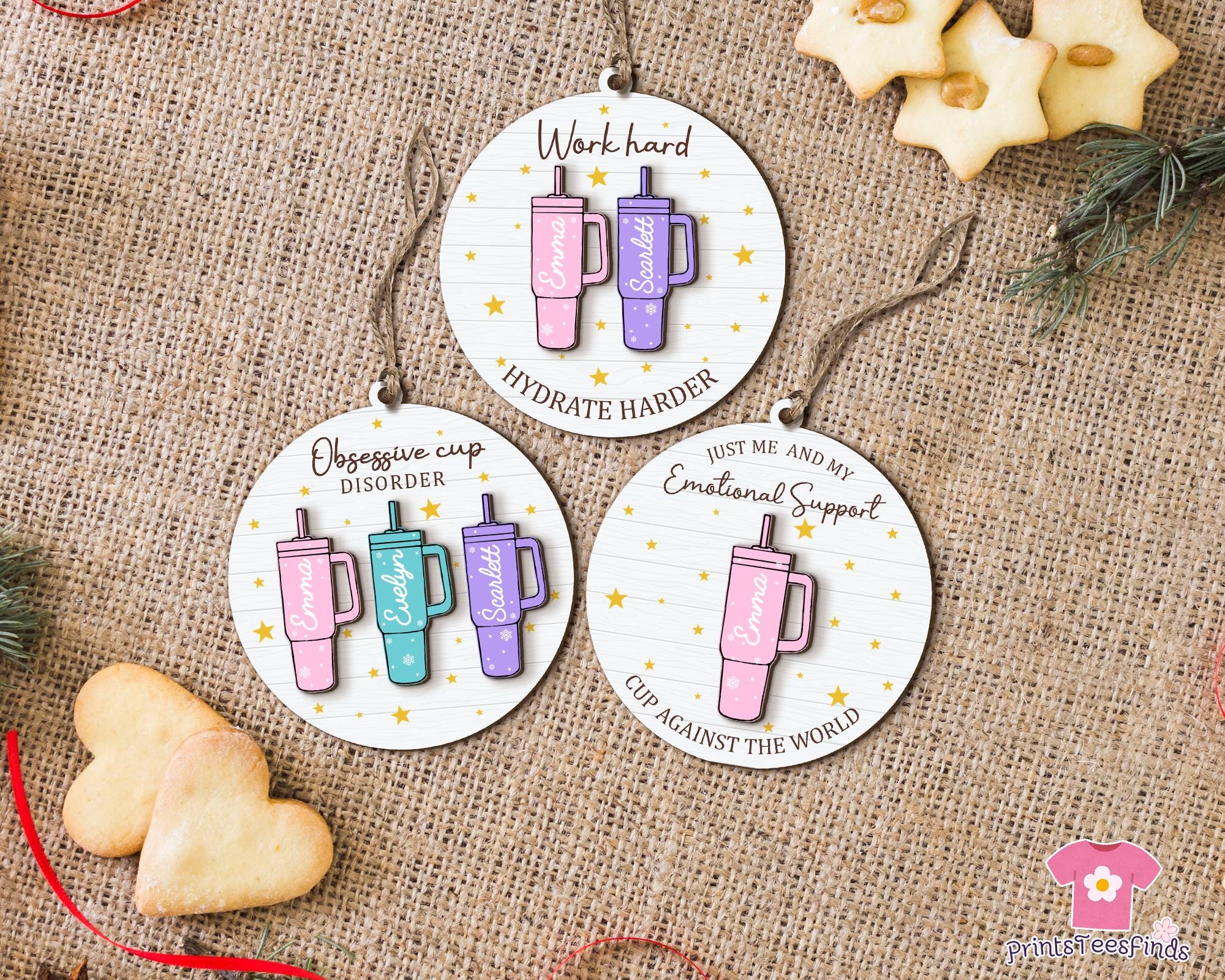 Funny Christmas Ornaments, Obsessive Cup Disorder Ornament, Tumbler Christmas Ornament, Unique Holiday Gift for Her, Cup Lover&#39;s Gift