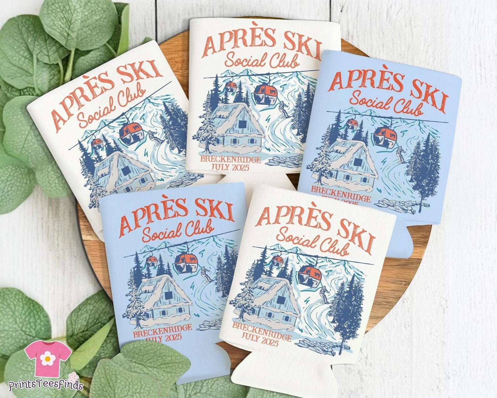 Apres Ski Social Club Can Coolers, Custom Location Bachelorette Party ...