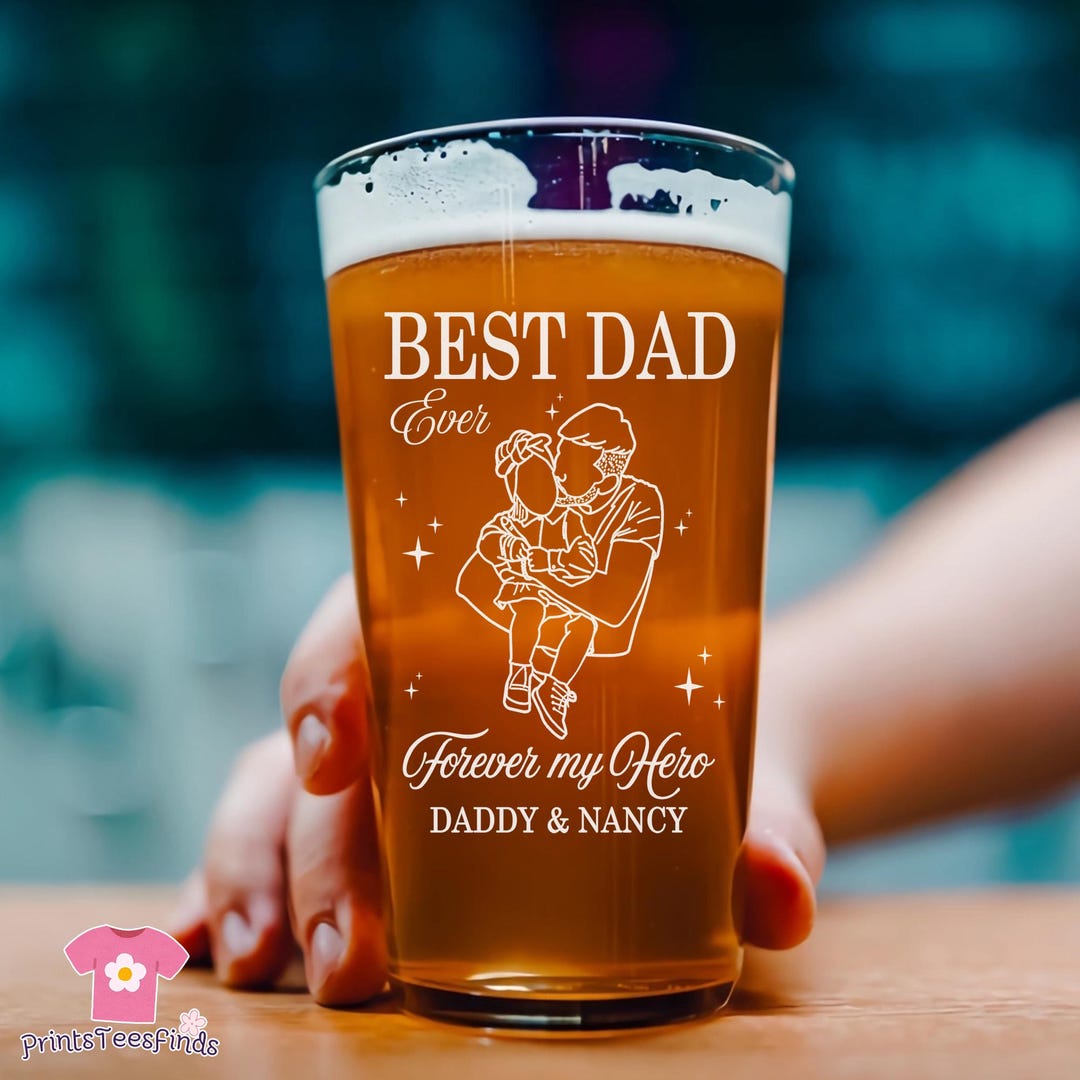Custom Dad Photo Beer Glass, Fathers Day Gifts for Dad, Dad Gifts From ...