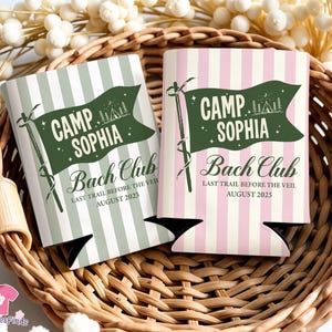 Camp Bachelorette Can Cooler, Glamping Bachelorette Party Can Cooler, Bridal Party Gifts, Camp Crew Party Favors, Last Trail Bach Club Decor