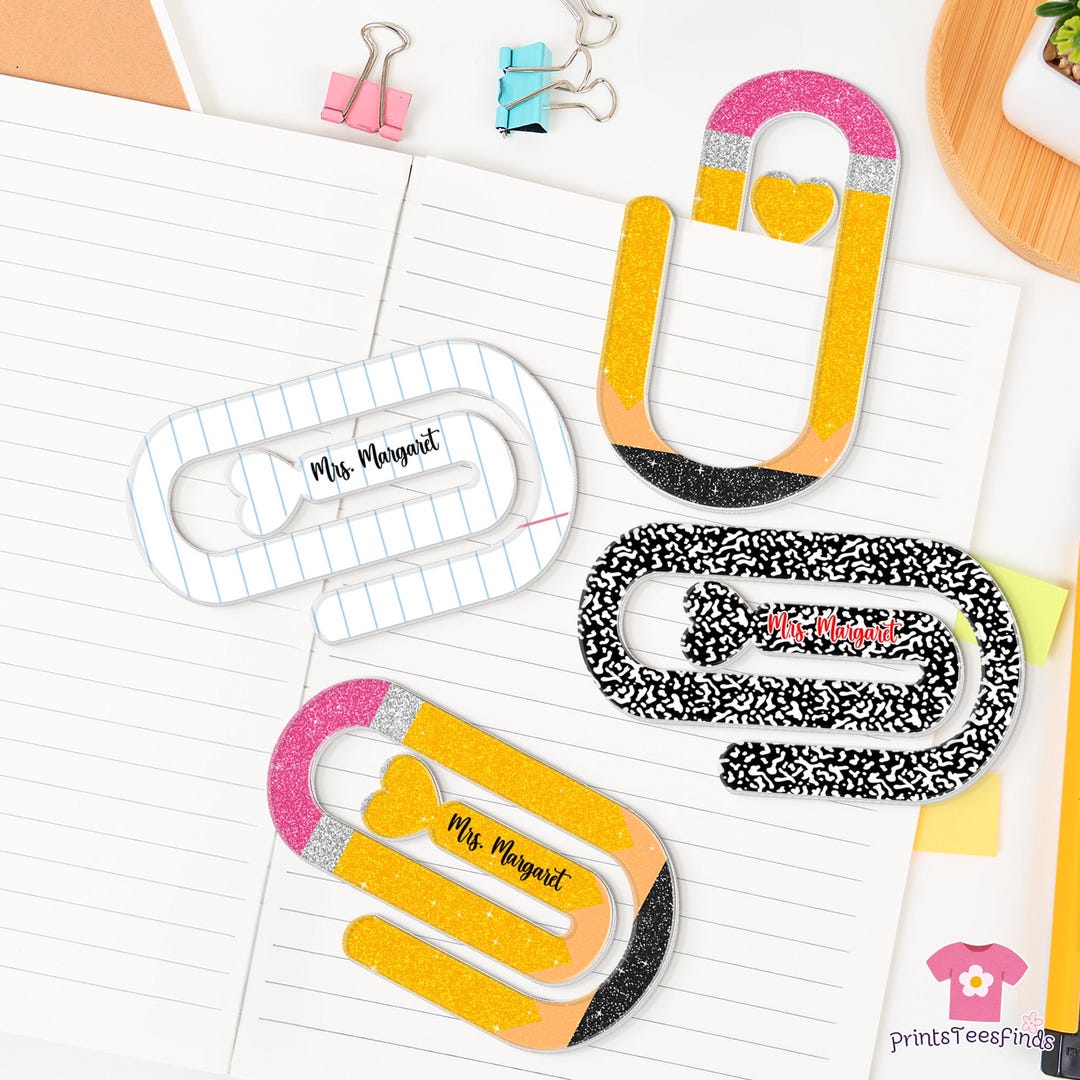 Personalized Teacher Paper Clip, Custom Teacher Name Jumbo Paperclip ...