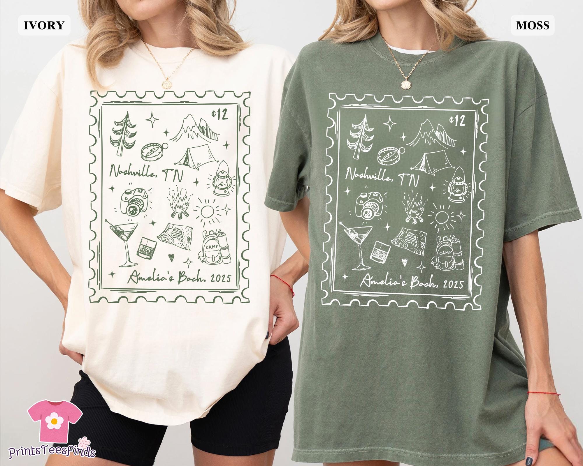 Personalized Camp Bachelorette Shirt, Custom Camping Bachelorette Shirts, Outdoor Mountain Bride Tee, Retro Bridal Party, Hiking Bach Shirt