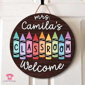 Teacher Gifts, Teacher Door Sign, Teacher Door Hanger, Classroom Decor, Teacher Name Sign, Teacher Appreciation Gifts, Welcome Teacher Sign