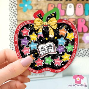 Custom Teacher Apple Magnet, Thank You Teacher Gifts, End Of Year Gifts, Custom Teacher Gifts, Teacher Appreciation Gift From Student