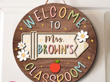 Teacher Name Neon Sign For Classroom, Teacher Name Sign, Classroom Decor, Teacher Welcome Sign, Door LED Hanger