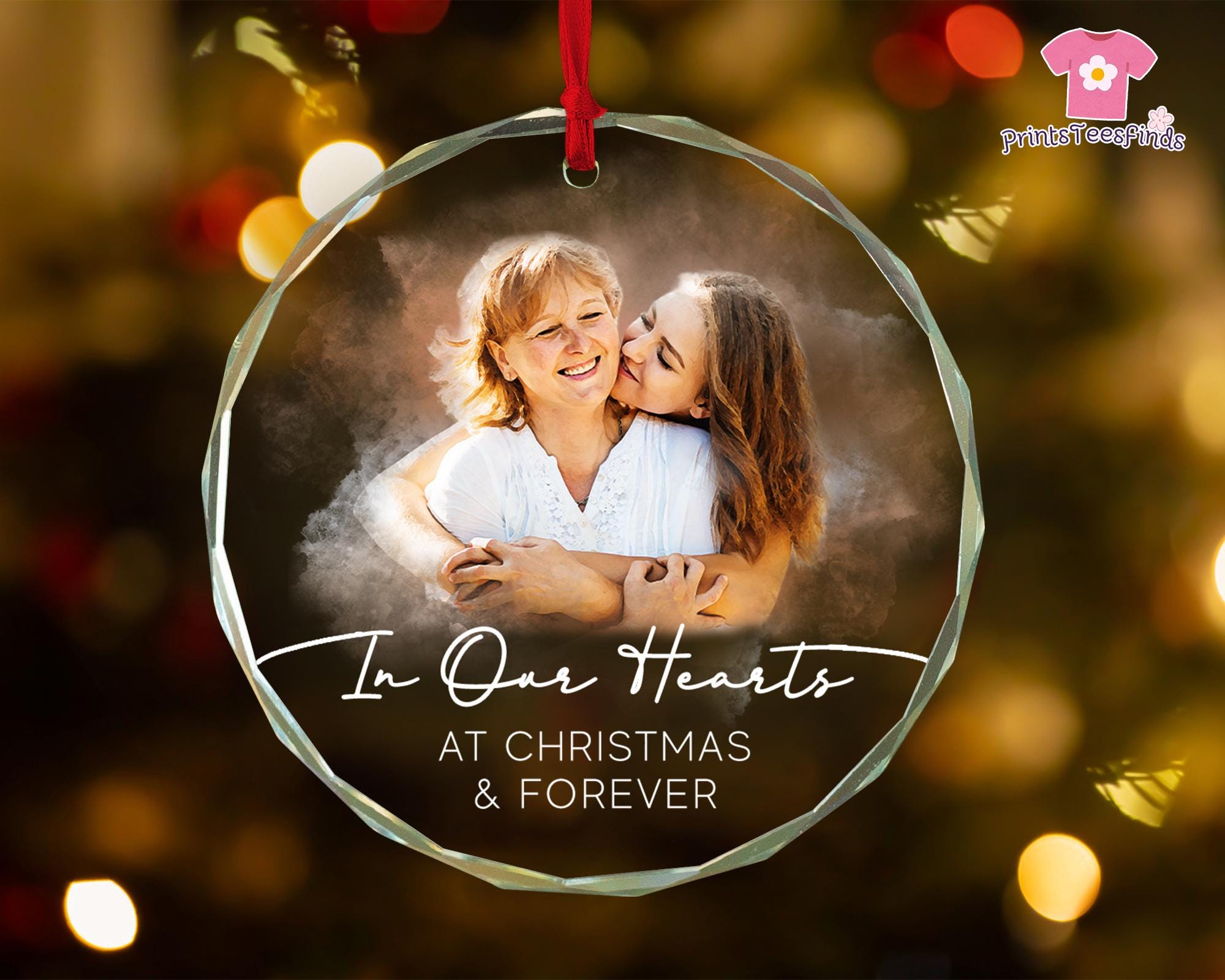 Custom Photo Memorial Ornament, Dad Mom Memorial Christmas Ornament, In Loving Memory Ornament, Loss Of Loved One Ornament, Sympathy Gifts