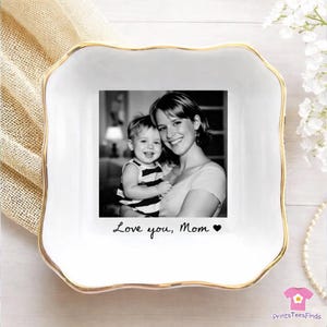 Personalized Bestie Photo Jewelry Dish: Ceramic Trinket Tray for Best Friend, Birthday Gifts For Bestie, Bridesmaid Proposal image 4