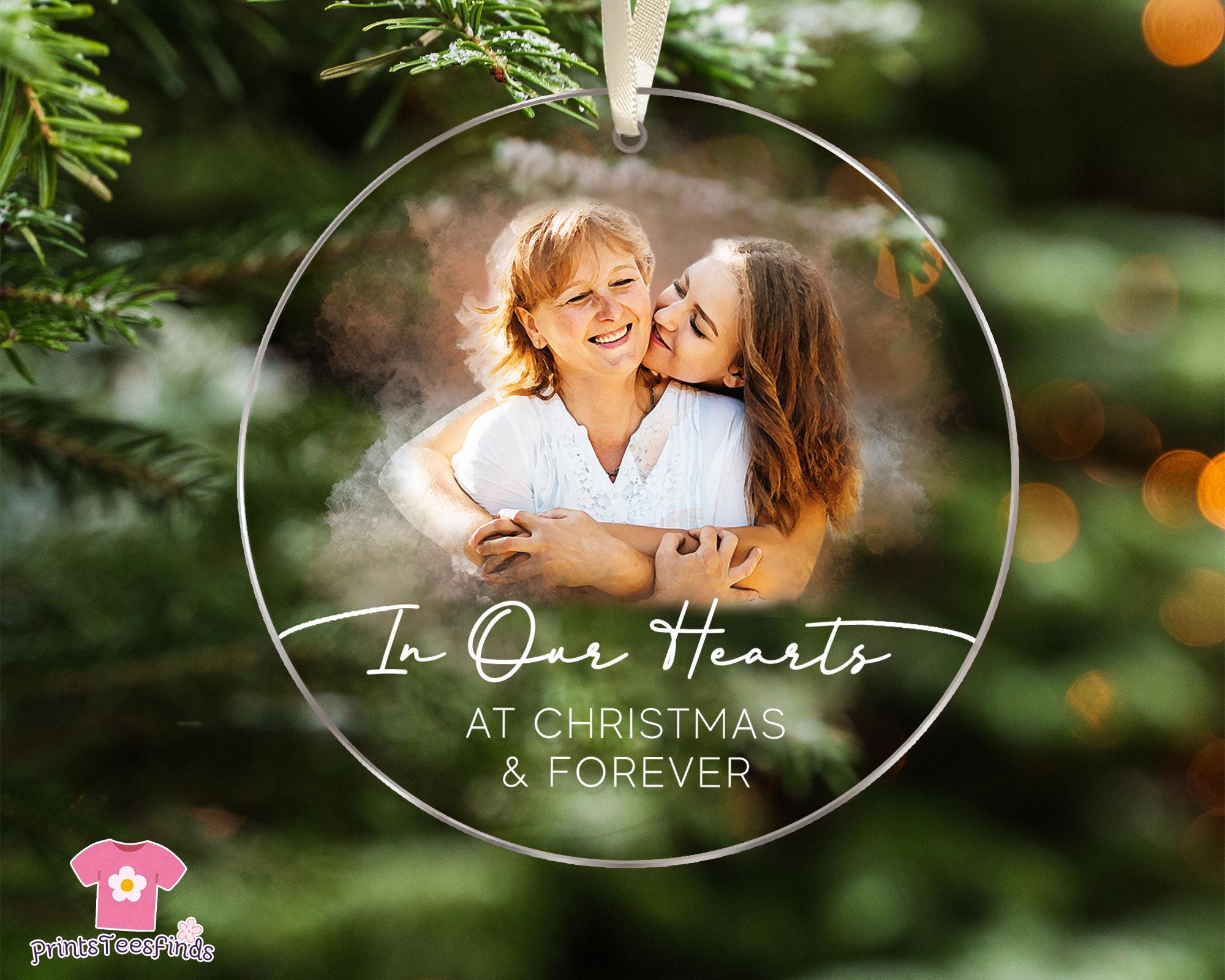 Custom Photo Memorial Ornament, Dad Mom Memorial Christmas Ornament, In Loving Memory Ornament, Loss Of Loved One Ornament, Sympathy Gifts