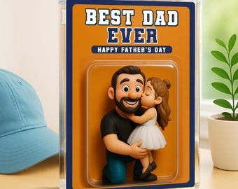 Fathers Day Gift For Dad, Photo Dad And Kids Action Figure Acrylic Block, Best Dad Ever, Gift For Daddy From Kids, Dad Acrylic Block