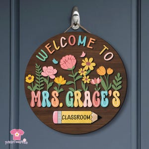 Personalized Teacher Door Sign, Teacher Name Sign, Classroom Decor ...