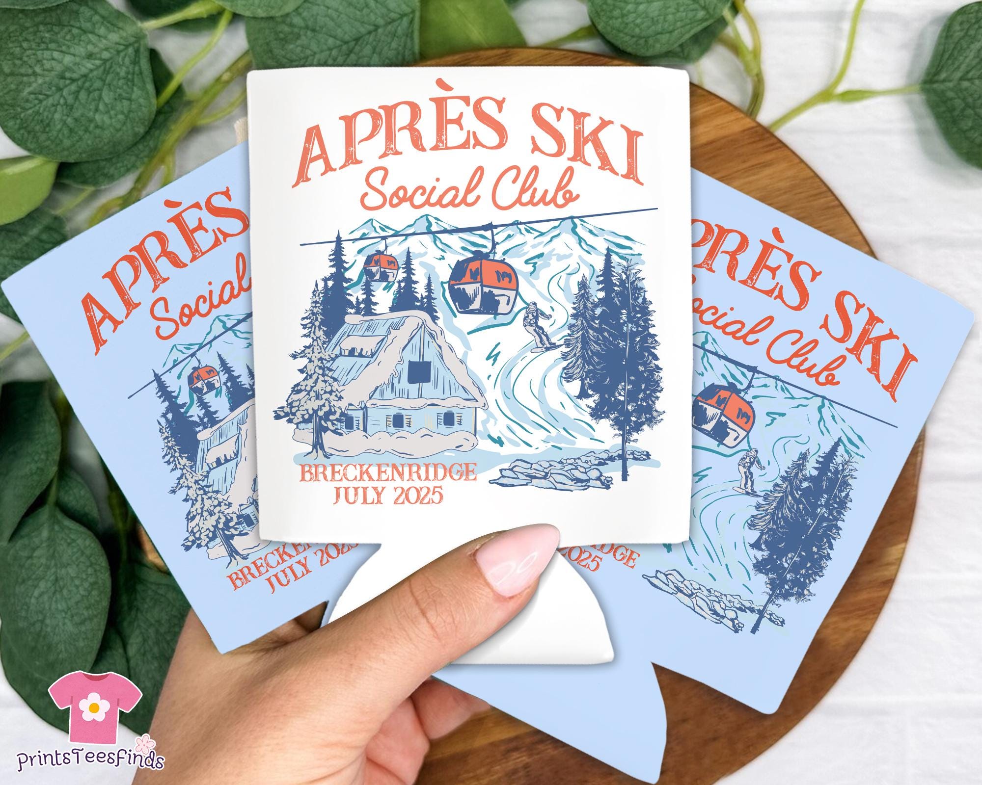 Apres Ski Social Club Can Coolers, Custom Location Bachelorette Party ...