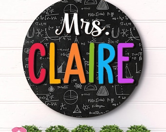 Teacher Door Sign, Teacher Door Hanger, Classroom Decor, Teacher Appreciation Gifts, Science Teacher Welcome Sign, Math Classroom Sign
