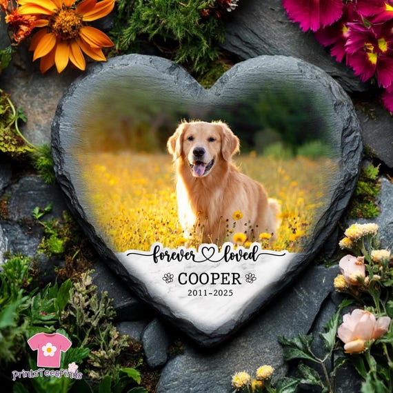 Pet Memorial Grave With Photo, Custom Pet Memorial Stone, Pet Portrait Grave Marker, Pet Grave Stone, Pet Memorial Gift, Dog Sympathy Gift