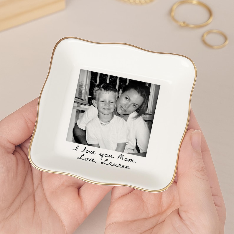 Custom Mom Photo Jewelry Dish, Thank You Grandma, Birthday Trinket Dish Gifts for Mom, Mom Gift From Daughter image 11