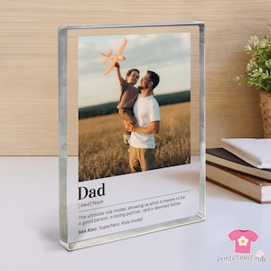 Custom Picture Frame, Acrylic Photo Block, Custom Photo Gift, Dad Acrylic Block, Dad Photo Gift, Father's Day Gift, Gift for Dad image 1