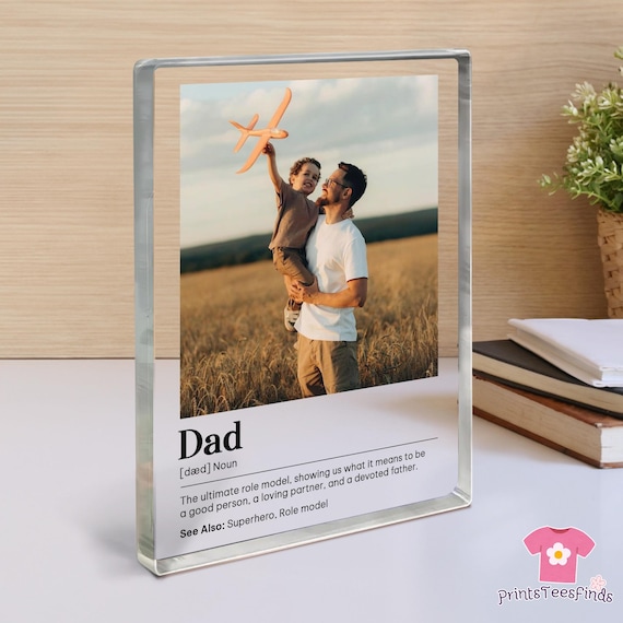 Custom Picture Frame, Acrylic Photo Block, Custom Photo Gift, Dad Acrylic Block, Dad Photo Gift, Father's Day Gift, Gift for Dad