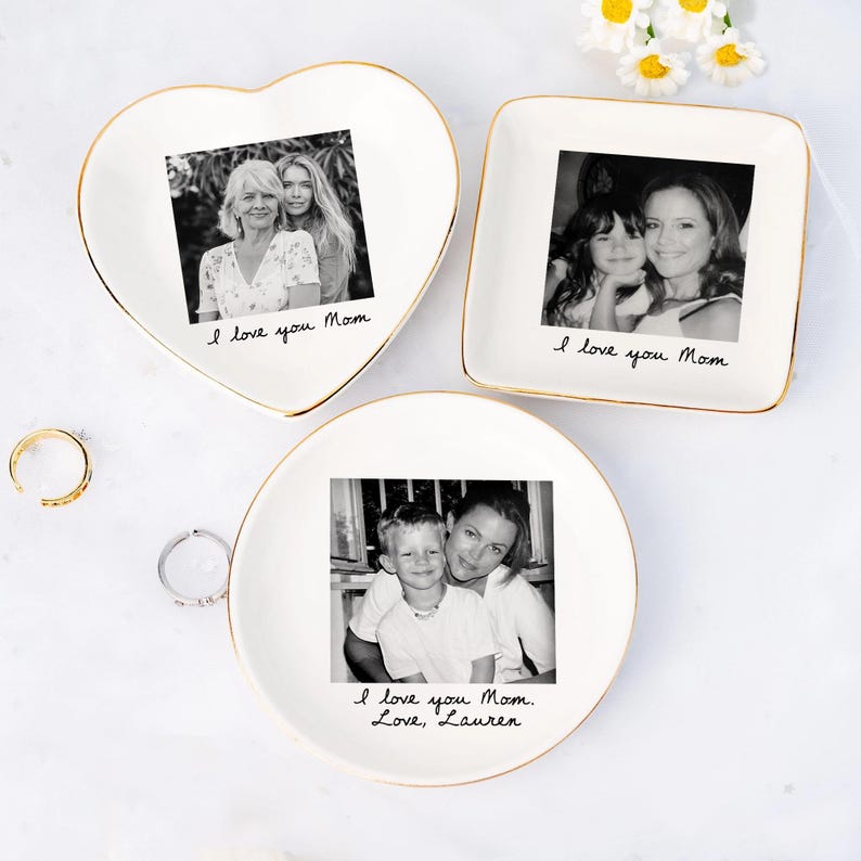 Custom Mom Photo Jewelry Dish, Thank You Grandma, Birthday Trinket Dish Gifts for Mom, Mom Gift From Daughter image 6