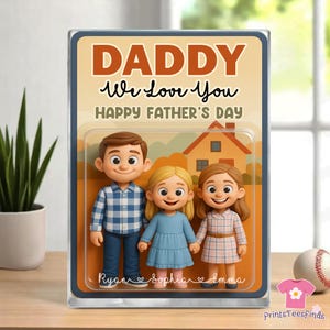 Personalized Father&#39;s Day Gift For Dad, Dad Block, Custom Photo Kids Action Figure Acrylic Block, Dad Gifts From Kids, Gift For Husband