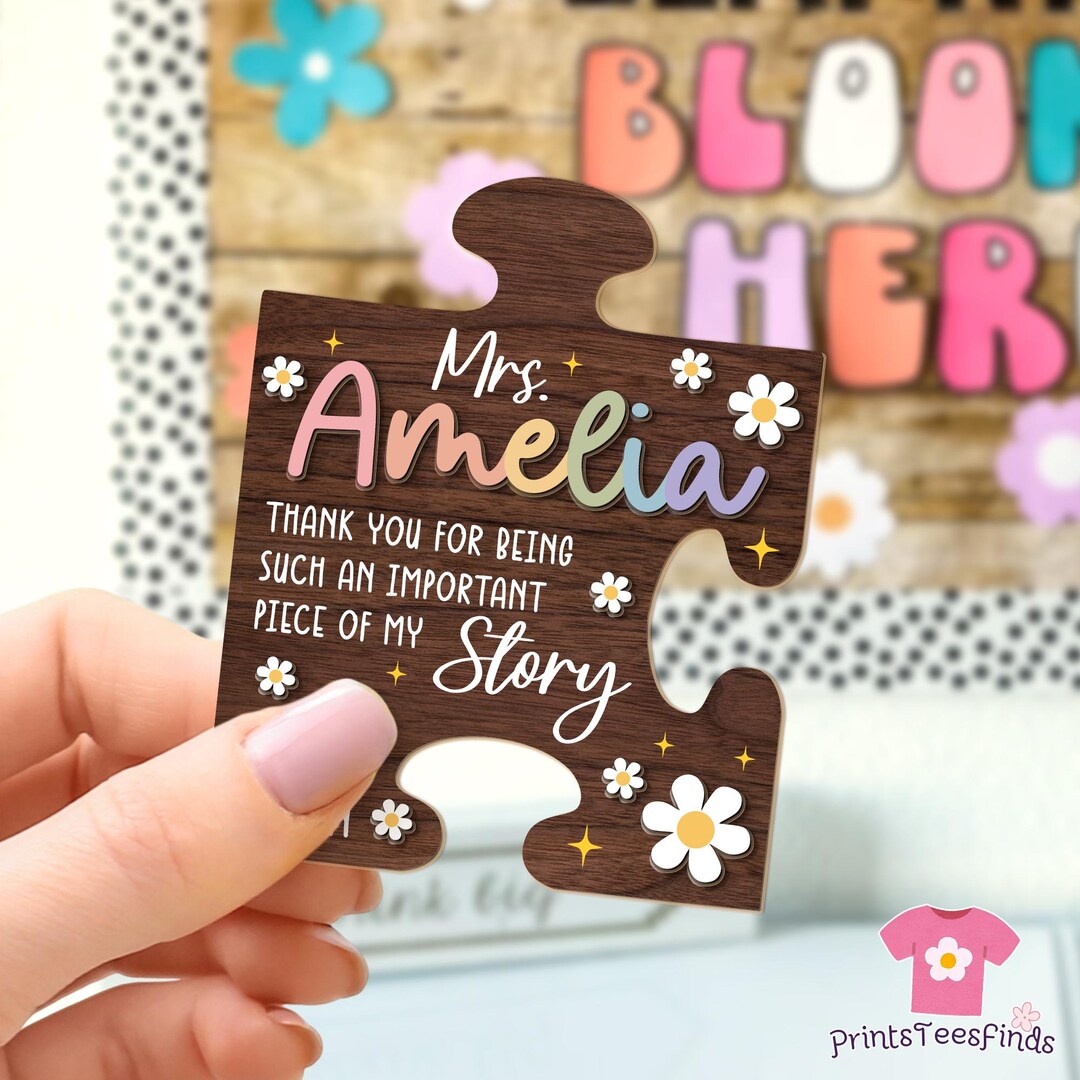 Personalized Teacher Magnet, Teacher Puzzle Piece Magnet, Teacher ...