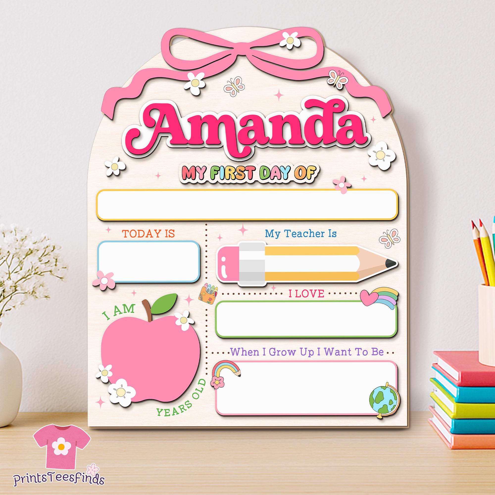 First Day of School Sign, Back To School Sign, Kindergarten 1st Day of School Sign, Custom First Day of School Board, Back To School Board