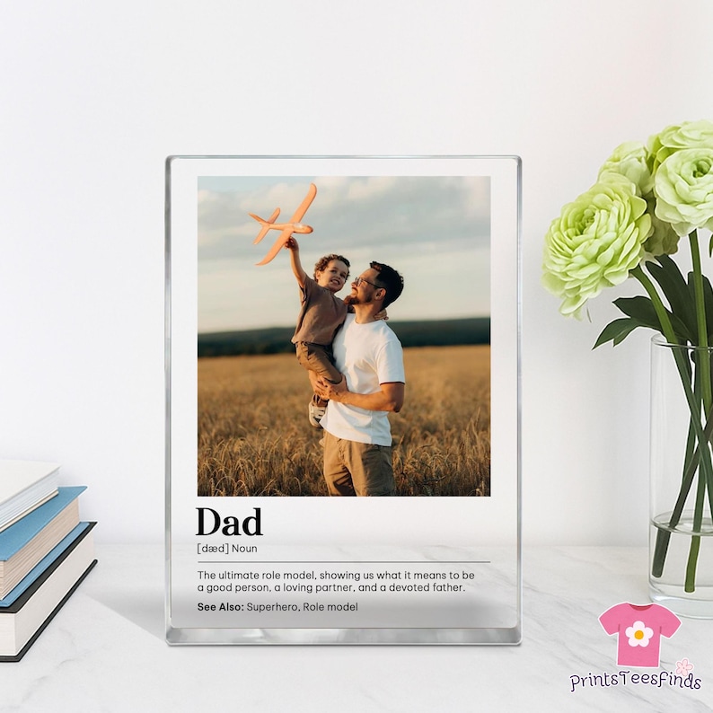 Custom Picture Frame, Acrylic Photo Block, Custom Photo Gift, Dad Acrylic Block, Dad Photo Gift, Father's Day Gift, Gift for Dad image 2