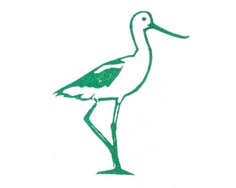 Avocet Rubber Stamp Hand Carved