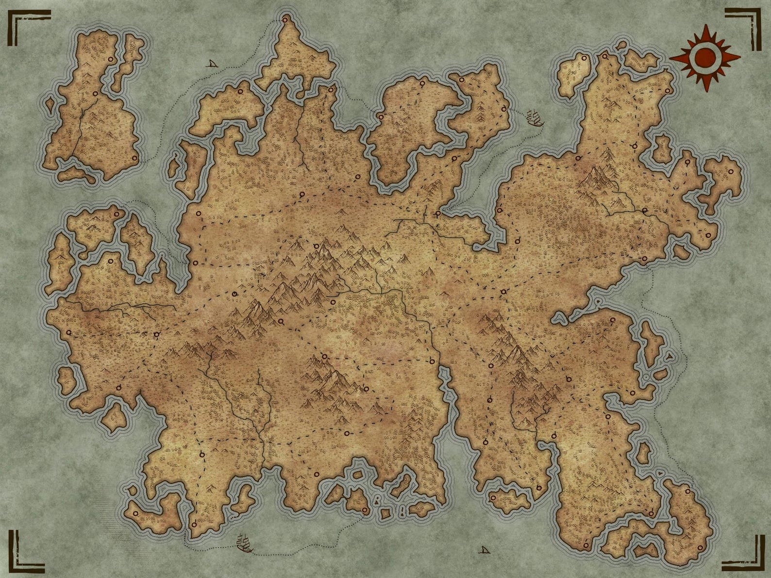 Custom Parchment Fantasy Map |commission| High Resolution Map (8k ...