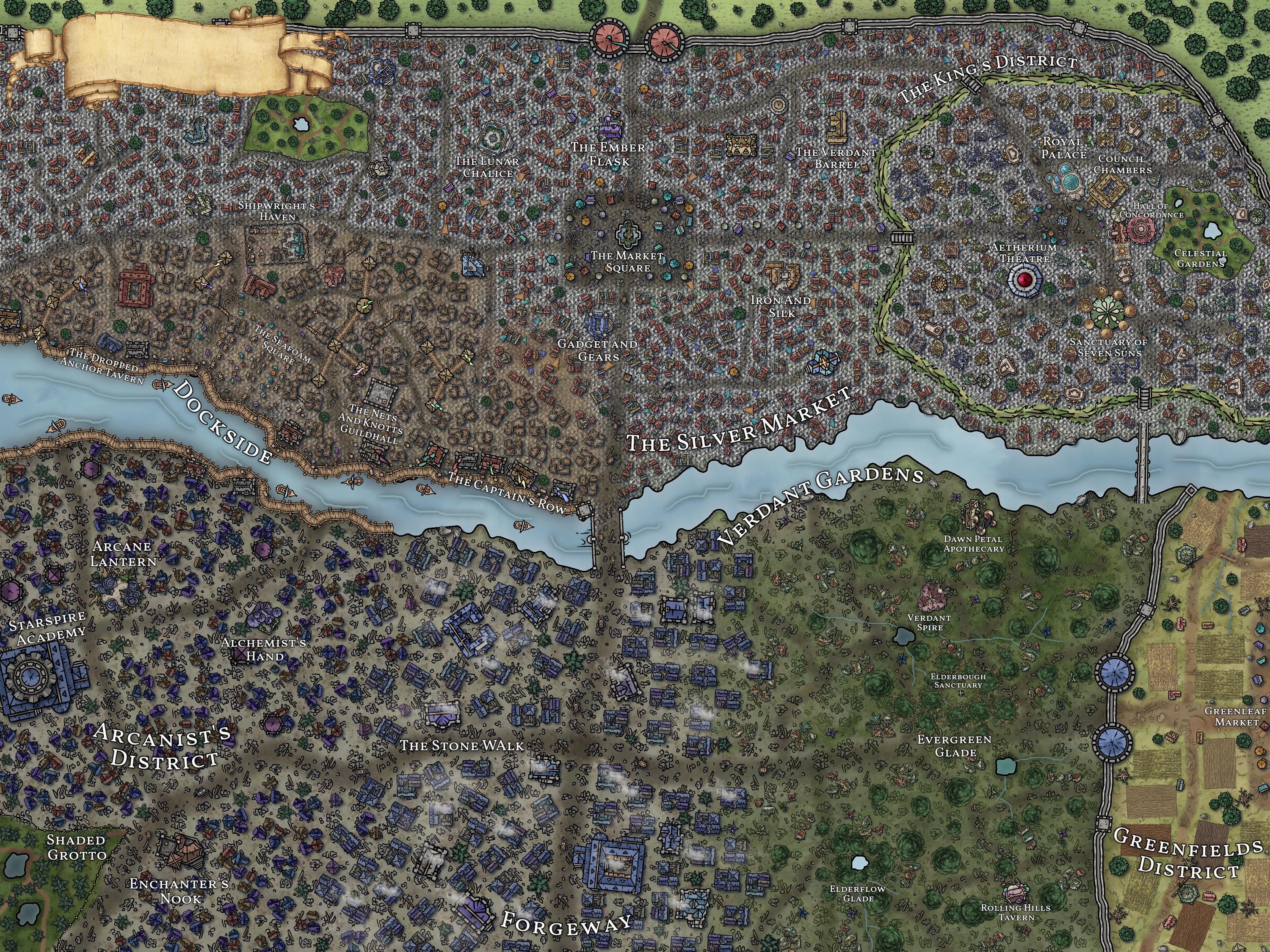 Custom Fantasy City Map | Medieval Town Commission for RPG Worlds - Etsy