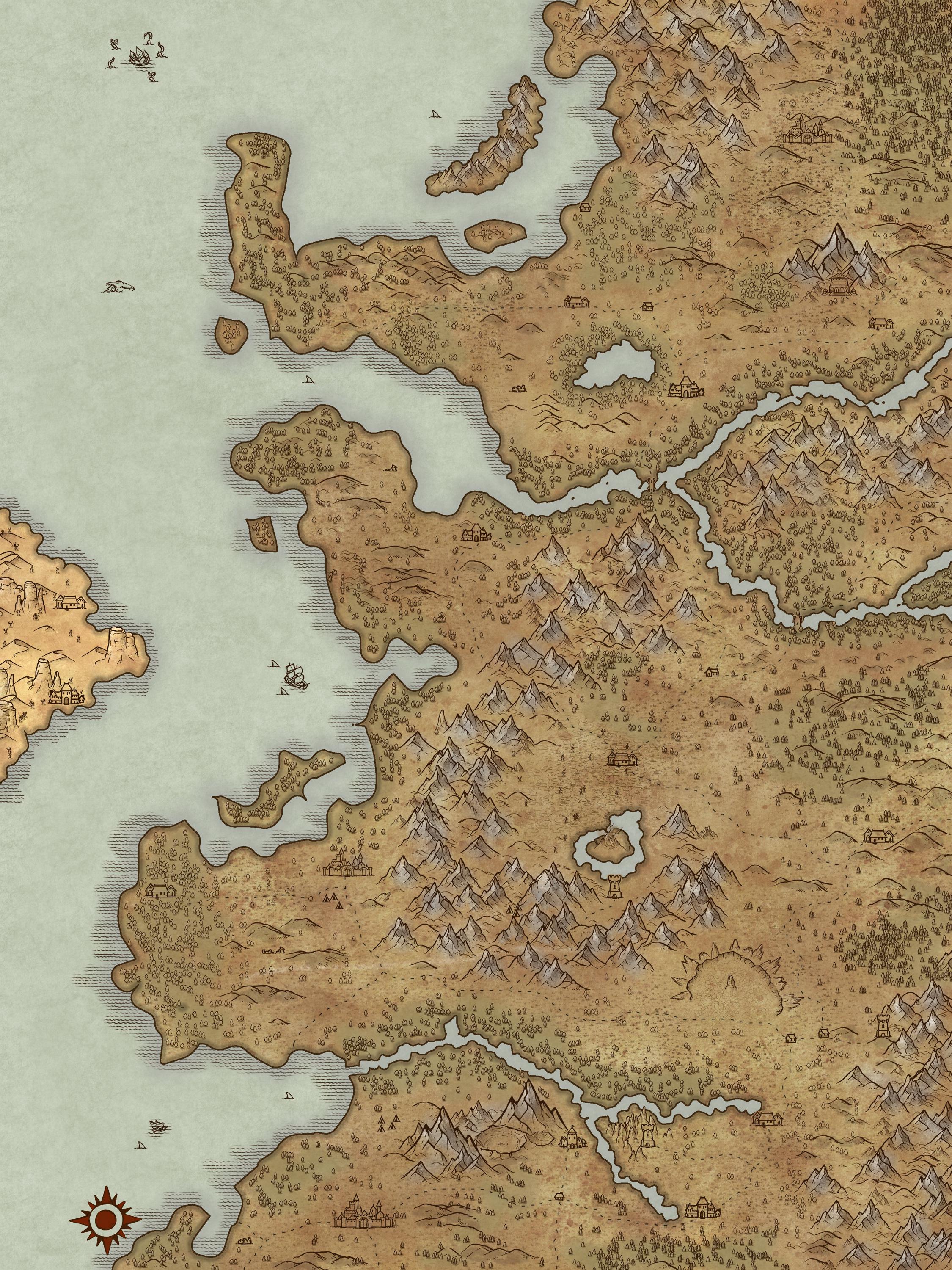 Custom Parchment Fantasy Map |commission| High Resolution Map (8k ...