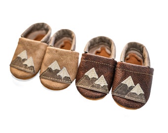 Sable & Latte Mountains Leather Shoes Moccs Baby and Toddler