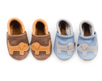 Honey & Gray Doggies Leather Shoes Moccs Baby and Toddler